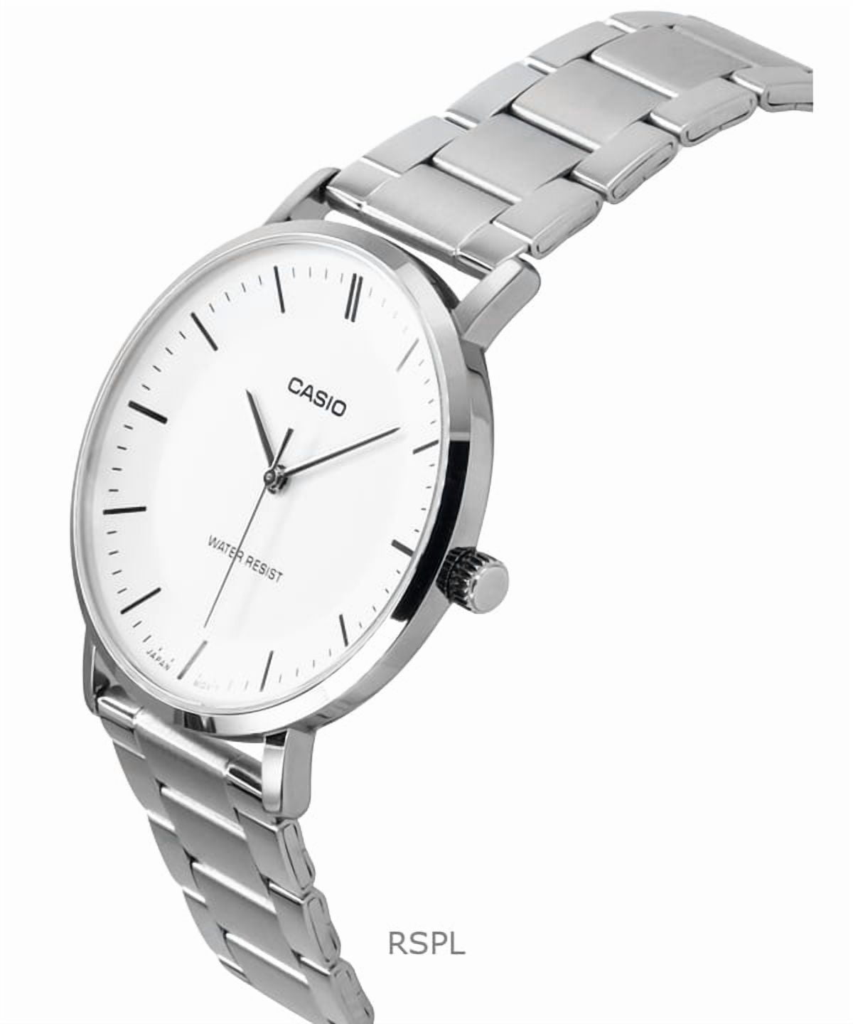 Casio Standard Analog Stainless Steel White Dial Quartz MTP-VT04D-7E Men's Watch