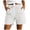 White, variant on GHIIYER Cotton Hiking Shorts for Women Casual High Waisted Elastic Shorts with Pockets Summer Clothes Size 2XL