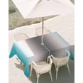 thumbnail image 2 of Outdoor Tablecloth with Umbrella Hole, Turquoise Grey Spillproof Waterproof Outdoor Table Cover, Gray Farmhouse Modern Rustic Patio Tablecloths for Party Picnic Camping, Rectangle 60"x120", 2 of 9