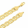 thumbnail image 2 of 12mm Polished 0.25 mils 14k Yellow Gold Plated Mariner Chain Necklace + Bracelet Set, 20" (Necklace) + 7" (Bracelet), 2 of 6