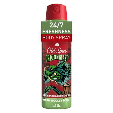 Old Spice Aluminum Free Body Spray for Men, Dragonblast, 5.1 oz