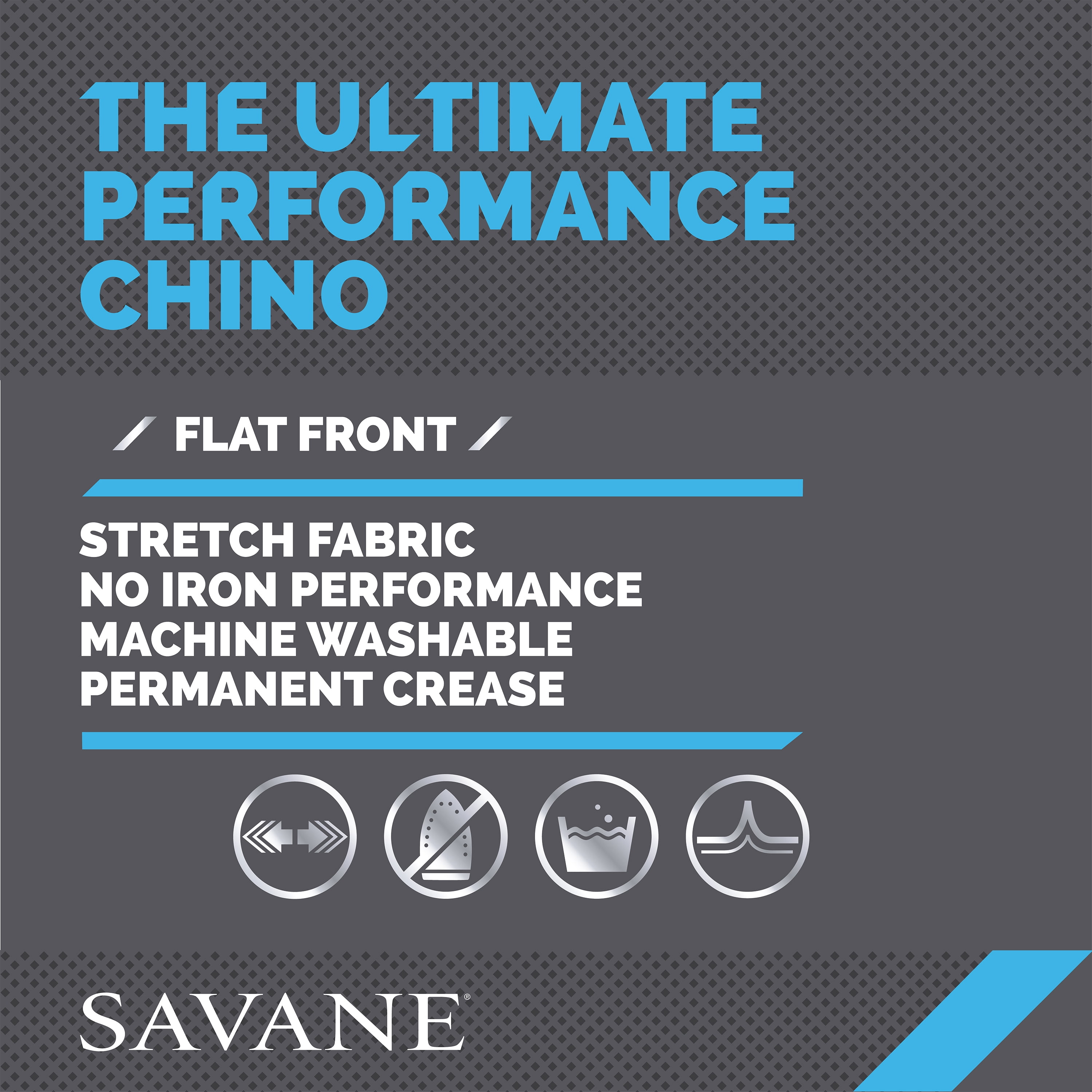 Savane Men's Big & Tall Flat Front Ultimate Performance Chino Pants