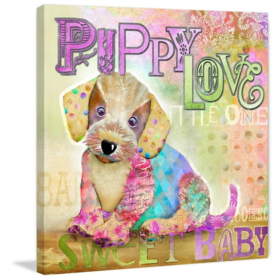 "Puppy Love" Painting Print on Wrapped Canvas