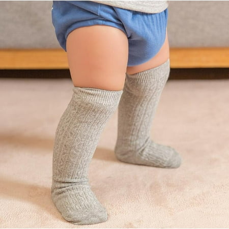 

Caitzr Baby Stockings Pure Color Knee High Anti Skid Warm Comfortable Breathable Socks