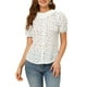 thumbnail image 1 of CAMISA DE BOTONES CON CUELLO PLISADO Y MANGAS ABULLONADAS FLORALES INSPIRADA EN MUJERES TALLA XS BLANCA, 1 of 7