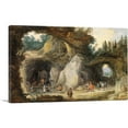 thumbnail image 1 of ARTCANVAS A Hermit Before a Grotto With Joos De Momper II Canvas Art Print by Jan Brueghel The Elder - Size: 18" x 12" (1.50" Deep), 1 of 9