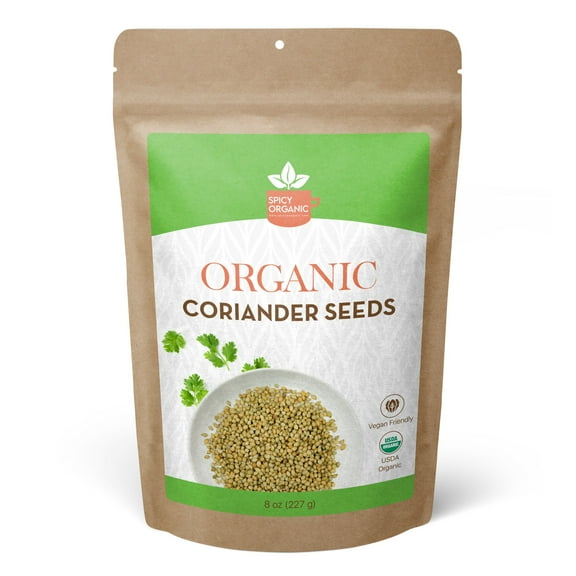 Organic Coriander Seeds - Non-GMO, USDA Organic, Aromatic and Nutty Flavor, Resealable Pack - Perfect for Cooking and Health Benefits
