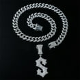 thumbnail image 2 of Hip Hop Cuban Chains Letters S Pendant Necklace With 13mm Miami Cuban Chain Iced Out Bling HipHop Necklaces Fashion Jewelry, 2 of 7