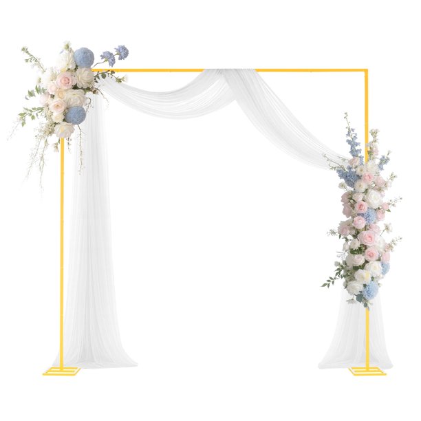 Soporte de fondo en forma de arco VEVOR cuadrado de metal dorado de 8 x 8 pies