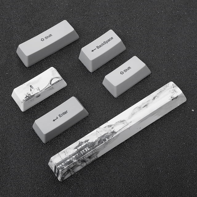 Japanese Keys Black and White 72 Keys Keys Grey White Computer Accessories Peripherals 73PCs Sublimation Keys T Mechanical Keyboard Accessory PC Parts with Cute Pattern