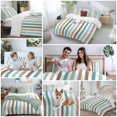 thumbnail image 6 of Brown Stripe Bedding 3 Piece Duvet Cover Set Full Size, Ombre Geometric Teal Green Vertical Striped Soft Microfiber Comforter Cover with Zipper Closure & Pillowcases, FadeResistant Quilt Cover, 6 of 9