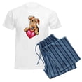 thumbnail image 6 of CafePress - Airedale Holding Heart Men's Light Pajamas - Men's Light Loose Fit Cotton Pajama Set, 6 of 7