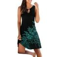 thumbnail image 3 of Sundresses for Women Casual Summer - Beach Dresses for Women Casual Summer Sleeveless Knee Length Midi Dress Boho Floral Strappy Halter Neck Tunic Dress, 3 of 6
