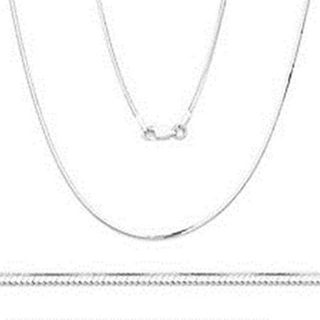 Silverplate Snake - NANA Sterling Silver Square Snake Chain-Made in Italy-0.8mm 16