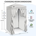 thumbnail image 3 of EAGLE PEAK Flex Ultra Compact 4 x 4 ft Pop-up Changing Room Canopy, Portable Privacy Cabana for Pool, Fashion Photoshoots, or Camping, Gray/White, 3 of 10