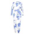 thumbnail image 5 of Diufon Women Plus Size Suits Tie-Dye Printed Long Sleeve Tops Drawstring Pants with Pockets, 5 of 6