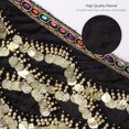 thumbnail image 2 of Falda creativa para mujer, para danza del vientre, con diamantes y monedas (negro), 2 of 6