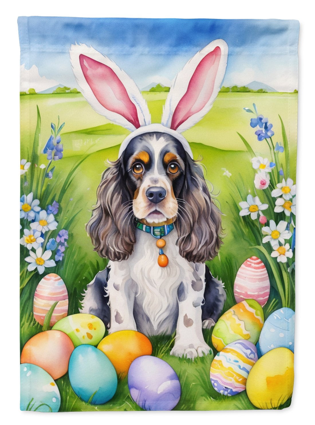 Dalmatian Easter Egg Hunt Garden Flag