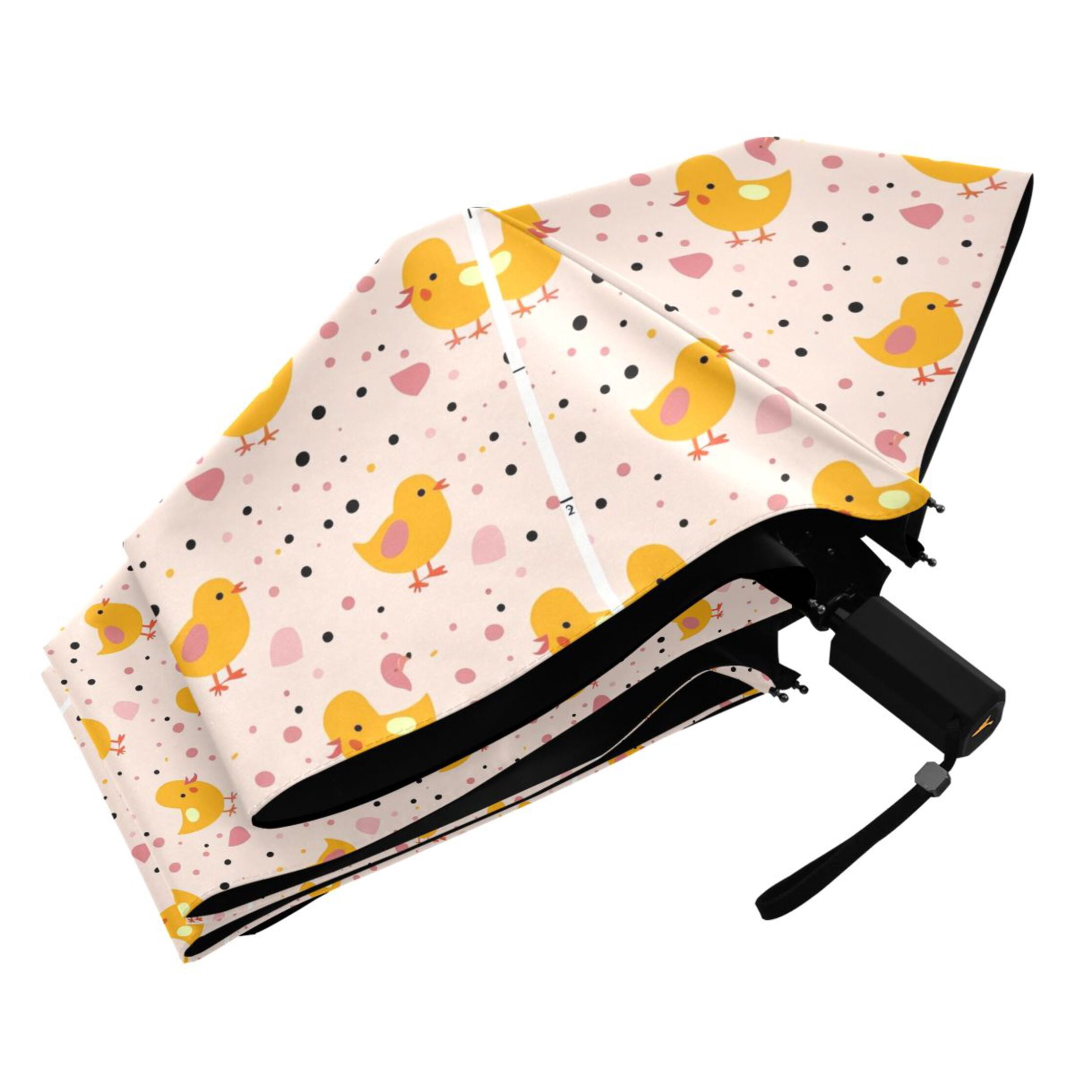 Adorable Baby Ducks Compact Sun Umbrella Windproof Travel Umbrellas for Rain Strong Portable UV Protection