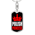 thumbnail image 5 of Polish Princess Swivel Keychain Dog Tag Stainless Steel or 18k Gold, 5 of 10