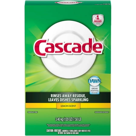 Cascade Lemon Scent Powder Dishwasher Detergent, 120 oz