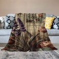 thumbnail image 2 of Orinice Lavender Flowers Vintage Floral Design Soft Fleece Blanket for All Seasons - Lightweight Throw Blanket for Living Rooms, Sofa Decor, and Gifts - Multiple Sizes Available 60x80in, 2 of 6