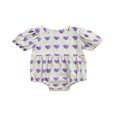 thumbnail image 1 of AMERTEER Bébé Fille Été Romper Manches Courtes Coeur Saint Valentin Romper Tenue Rouge 18-24 Mois, 1 of 8