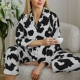thumbnail image 6 of Hirioo Similar To Leopard Print for Women's Pajama Sets 2 Piece Pjs Women's Long-Sleeved Pajama Set Button Down Sleepwear,S-XXL-Large, 6 of 7