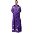 thumbnail image 2 of RUNQHUI Men's Priest Robe With Gold Trim And Cross Front Zip Closure For Church Worship And Cosplay Purple S, 2 of 6