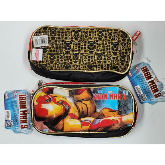Marvel’s Iron Man Red/Gold Colored 3-Hole Zippered Pencil Pouch