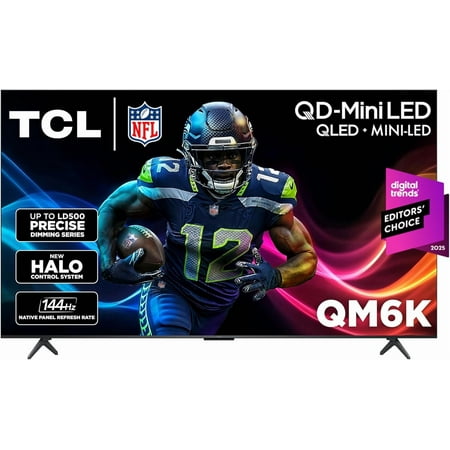 65-Inch Class QM6K Series QD-Mini LED 4K UHD Google Smart TV Best Value Mini-LED TV - QLED, 144hz, 288hz Gaming Rate, High Contrast Screen, Onkyo Audio, Dolby Atmos (65QM6K, 2025 Model)