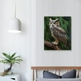 thumbnail image 3 of JEUXUS Canvas Prints Wall Art - a Great Horned Owl Sitting on a Tree Stump | Modern Wall Decor/Home Decoration Stretched Gallery Canvas Wrap Giclee Print & Ready to Hang - 16x20in, 3 of 4