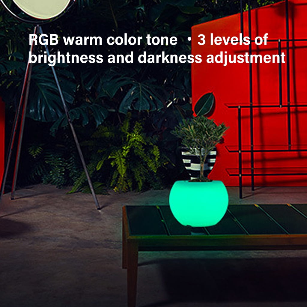 MOMOJIA Color Changing LED Planter Pot For Succulents Indoor Gardening Home Decoration