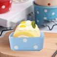 thumbnail image 4 of Ceramic Wave Point Square Plate — Adorable Snack, Dipping Sauce, Fruit Platter or Pet Bowl for Home, 4 of 5
