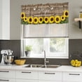 thumbnail image 5 of 2 Pack Valances for Windows, Sunflowers Hope Window Valances for Living Room/Bedroom/Bathroom, Farmhouse Floral Brown Wooden Grain Light Filtering Kitchen Curtain Valance 60"W x18" L, 5 of 9