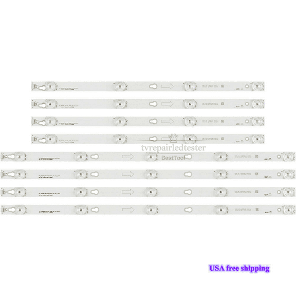8pcs 4C-LB5505-HR22J TOT_55D2900 LED Backlight Strips For TCL 55S405 55S403 55S401 U55P6006 55UC6426 JL.D55051330-004ES-M 55HR330M05A8 V0 55HR330M04B8 GIC55LB125_LED3030F2.1D_V0.4