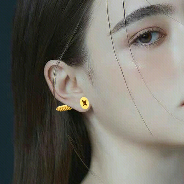 Screw nail earrings new arrivals