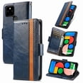 thumbnail image 1 of Case for Google Pixel 5a 5G Cover Leather Wallet Folio Case Book Design Flip Magnetic Closure - Blue, 1 of 5