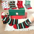 thumbnail image 5 of Spencer 4 Pairs Christmas Fuzzy Crew Socks Cute Coral Fleece Warm Cozy Socks Holiday Slipper Sockings for Women Girls, 5 of 8