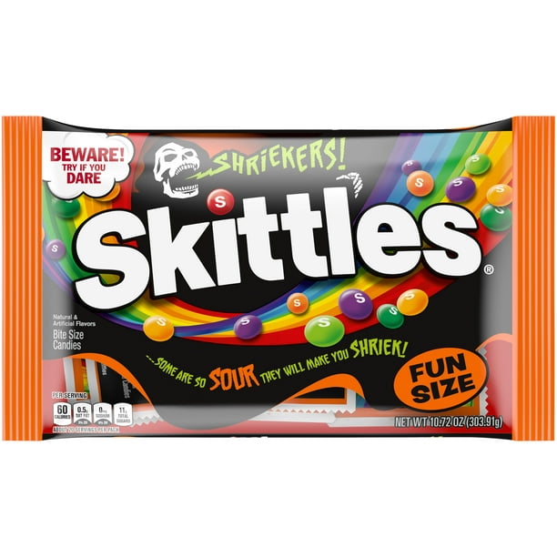 walmart.com | Skittles Shriekers Sour Halloween Gummy Candy Fun Size Bag - 10.72 oz