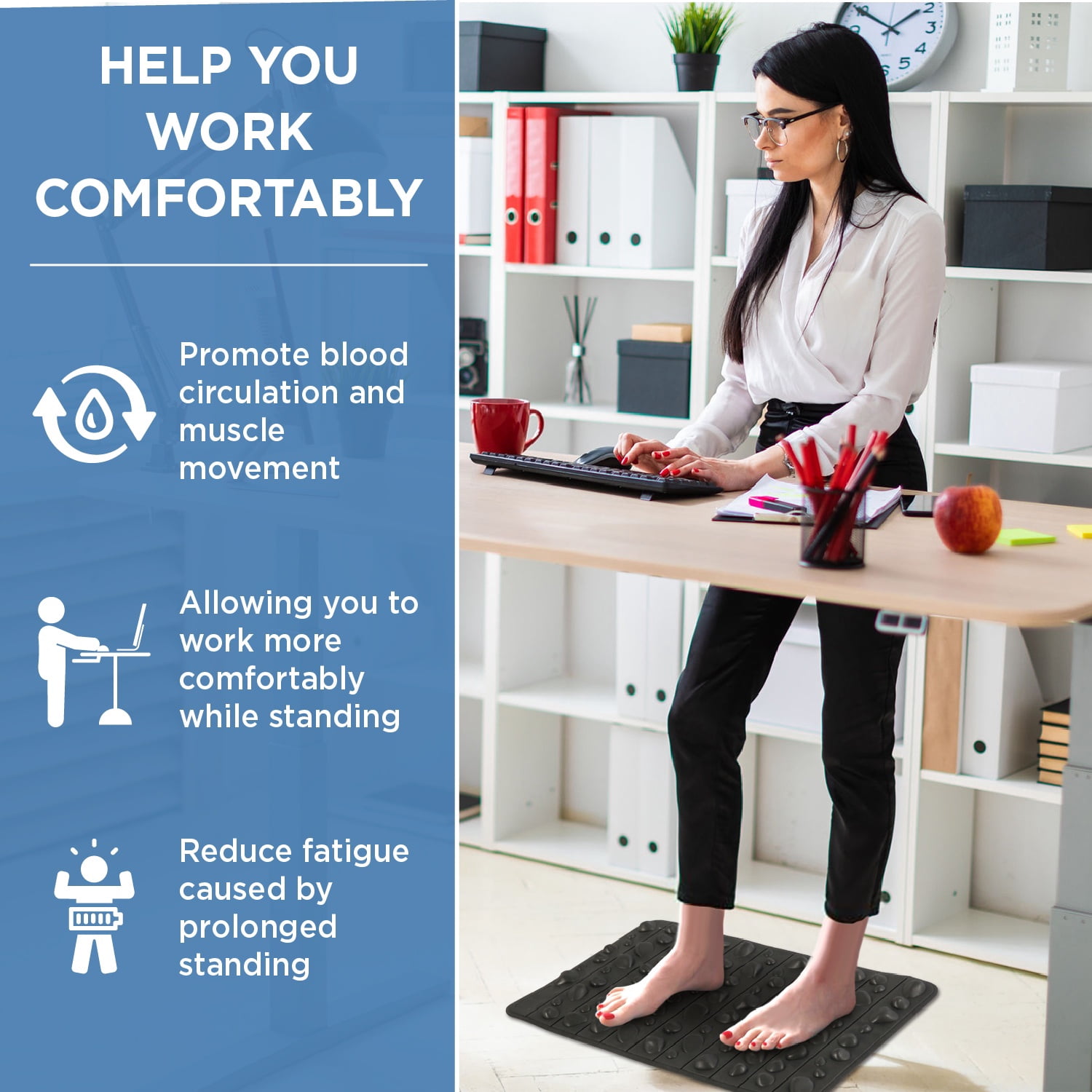 Foot Massager Mat | Relieve Foot Pain Plantar Fasciitis Heel Arch Pain & Stress - Travel Reflexology Mat