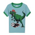 thumbnail image 4 of SXIMEE Little Big Boys 2-Piece Cozy Pajamas Dinosaur Short Sleeve Cool Summer PJ Set Kid Sleepwear Size 2-9Y, 4 of 5