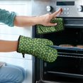 thumbnail image 2 of St. Patrick's Day and Clovers Green Plaid Pattern Kitchen Oven Mitt and Pot Holder Set 2 Pcs, Heat Resistant Up To 392 °F, for Baking, Cooking and Grilling, 2 of 6