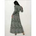 thumbnail image 3 of Flowering Crew Neck Maxi Dress with Belt, 3 of 6