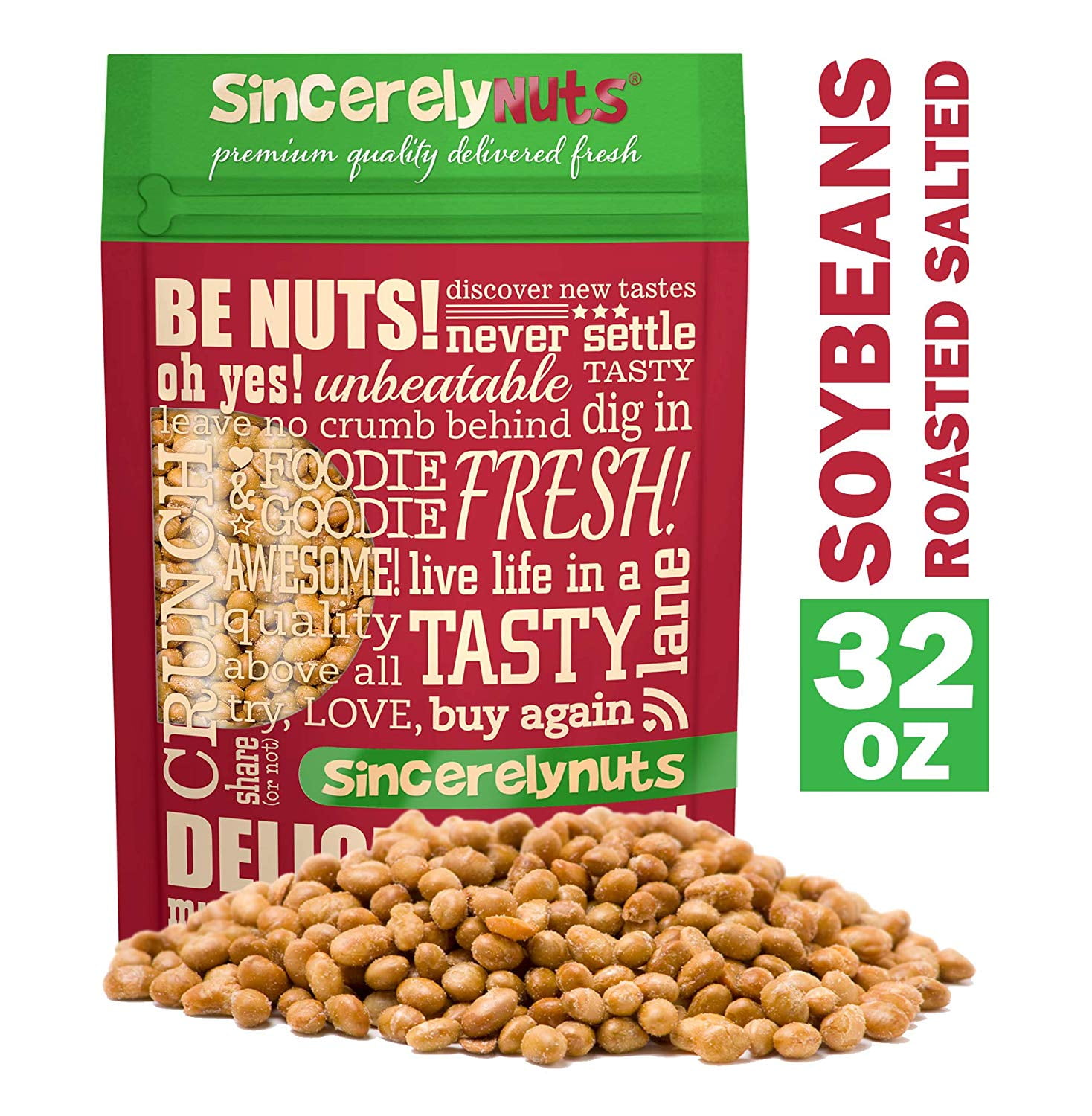 Sincerely Nuts Soybeans, Roasted, Salted, 2 Lb