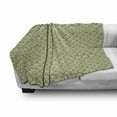 thumbnail image 3 of Mandala Soft Flannel Fleece Blanket, Folkloric Geometric Circles Pattern Flowers Far Eastern Yoga Tradition, Cozy Plush for Indoor and Outdoor Use, 50" x 60", Pale Olive Green Ivory, by Ambesonne, 3 of 6