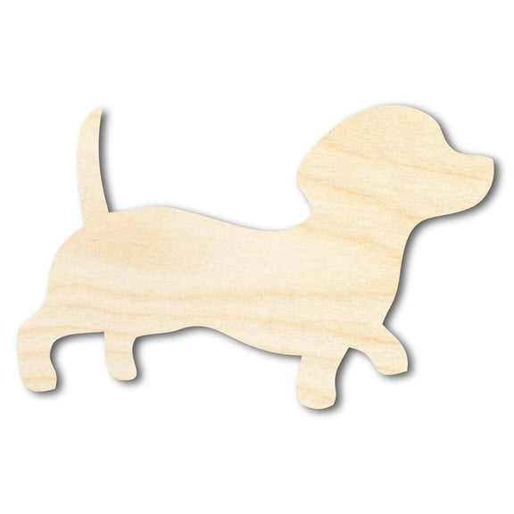 Unfinished Wood Wiener Dog Silhouette 6" / 1/2"