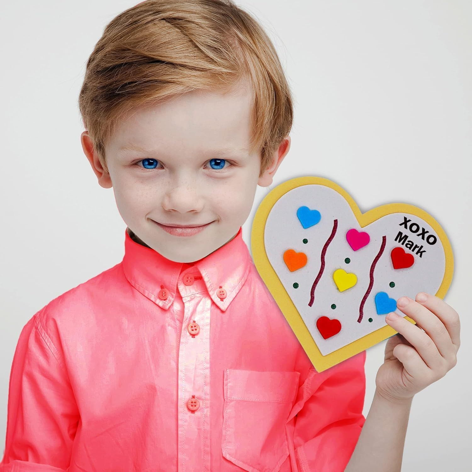 4E's Novelty Valentine Foam Cupcake & Heart Craft Kit for Kids, Makes 12, Self-Adhesive Magnet Crafts