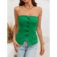 thumbnail image 6 of Sleeveless Women's Sexy Plunge Vest Jacket Button Fitted Strapless Work Suit Tank Top, 6 of 7