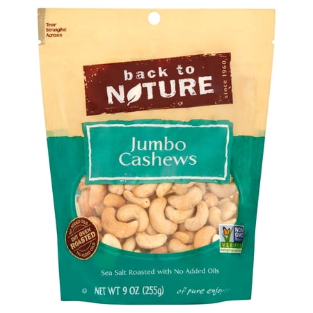 Back To Nature Jumbo Cashews, 9 oz, 9 pack